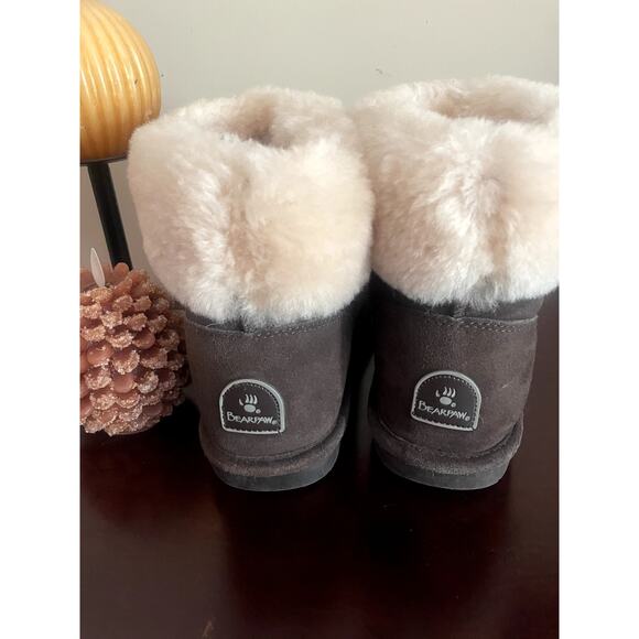 Bearpaw ABBY Shearling Lined Brown Suede Ankle Boot Sz 8 - Picture 3 of 15